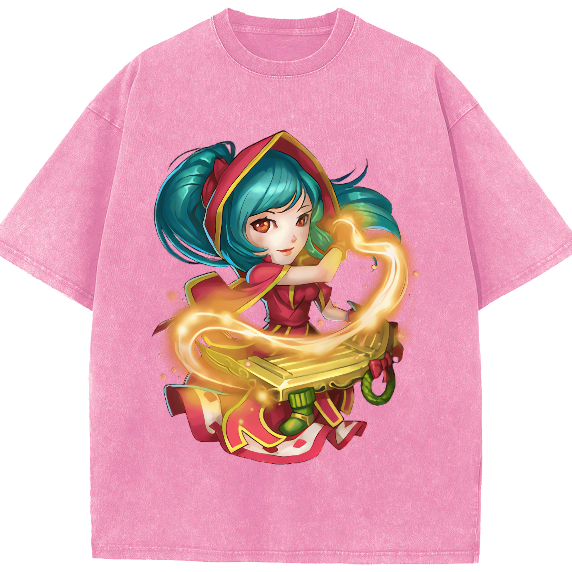 リーグ・オブ・レジェンド League of Legends LOL 綿100% ヴィンテージ風 半袖Tシャツ（フロントプリント）